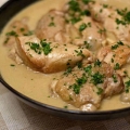 Poulet aux blancs de poireaux